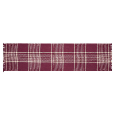 Eston Burgundy Tan Plaid Runner 12x48 - The Fox Decor